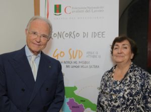 Il Presidente Gianni Carità con il Prefetto di Napoli Carmela Pagano in occasione dell'incontro "Go Sud incontra il quartiere napoletano Sanità"