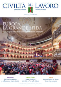Copertina del n. 4-5/2017 di Civiltà del Lavoro: il Teatro Filarmonico di Verona, sede del Convegno Nazionale della Federazione