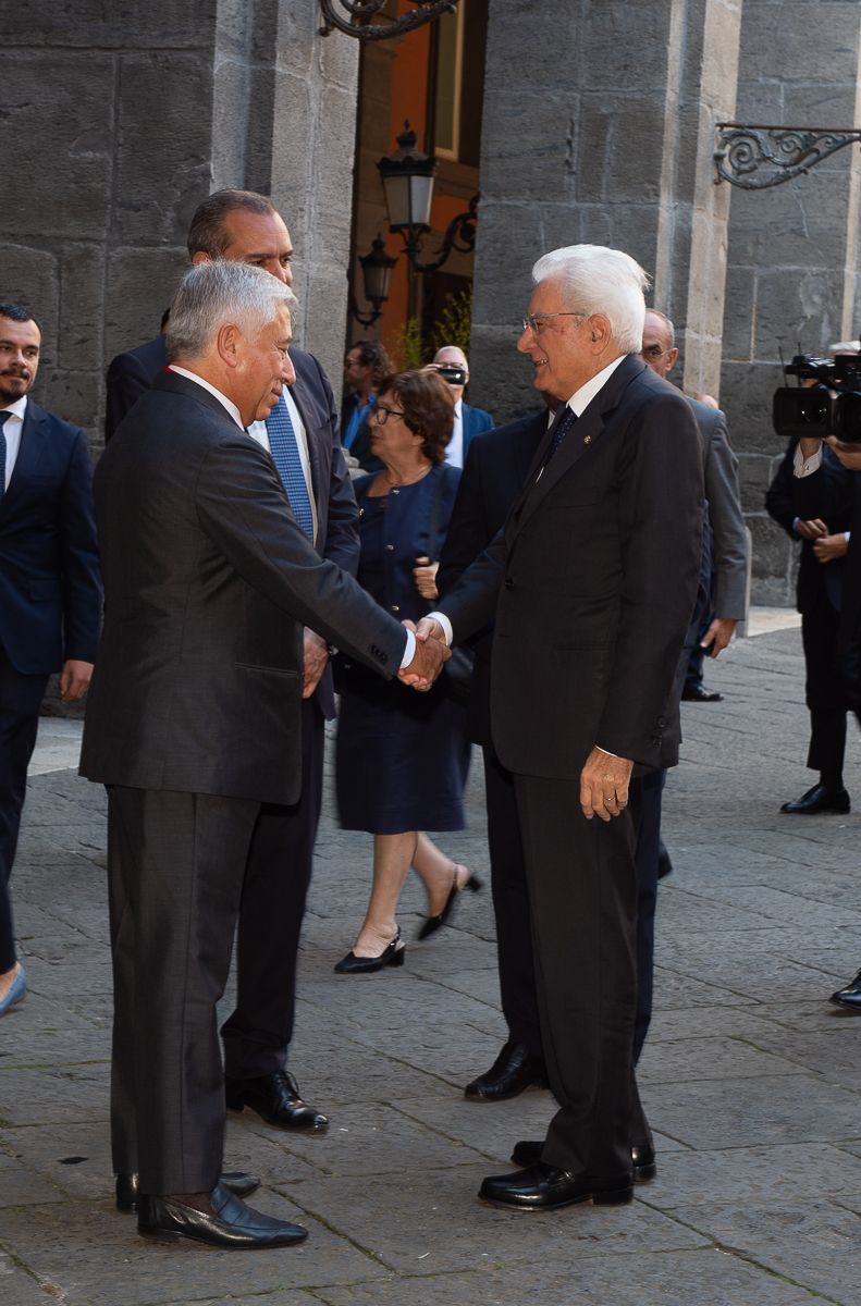 Antonio D'Amato e Sergio Mattarella _ stretta di mano