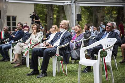 Maurizio Sella, Presidente della Federazione Nazionale Cavalieri del Lavoro, in prima fila tra il pubblico