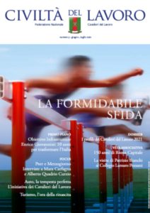 Copertina del n. 3/2021 di Civiltà del Lavoro: degli atleti durante una gara di salto agli ostacoli