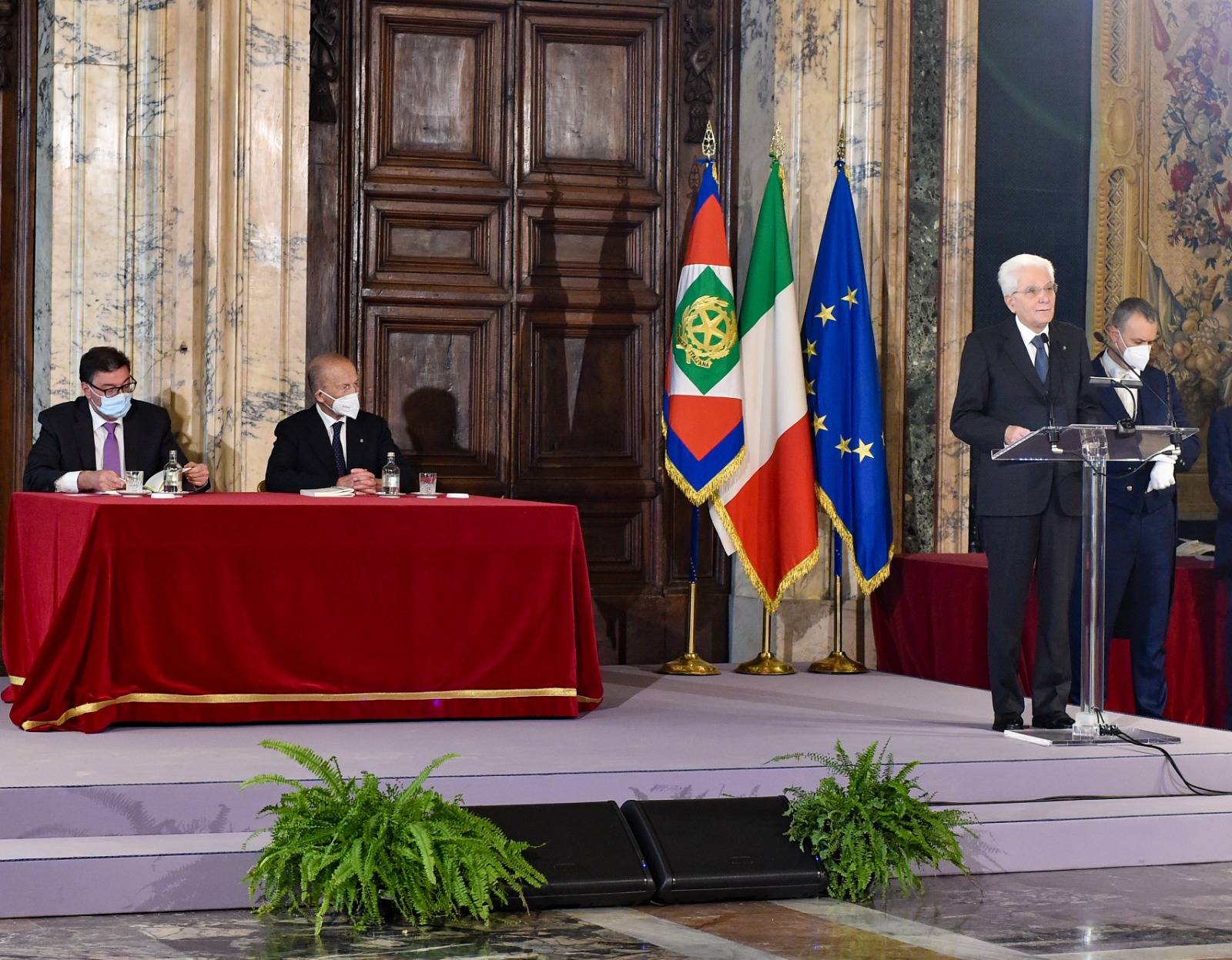 Quirinale 26 ottobre 2021 _ Presidente Sella, Presidente Rep. Matatrella, Min. Giorgetti