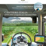 Copertina del n. 2/2023 di Civiltà del Lavoro: il cruscotto ad alta tecnologia di un trattore che attraversa un campo agricolo